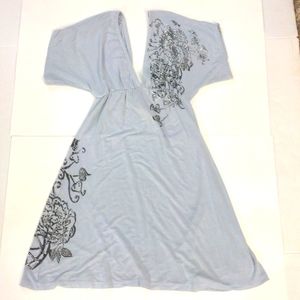 EUC Simi Sue Boutique Plunge Dress Grey Small